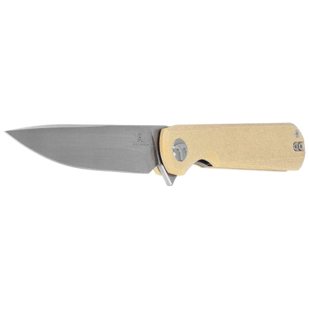 Bestechman Flick Knife Khaki G10, Satin/Stonewashed D2 by Ostap Hel (BMK13C)