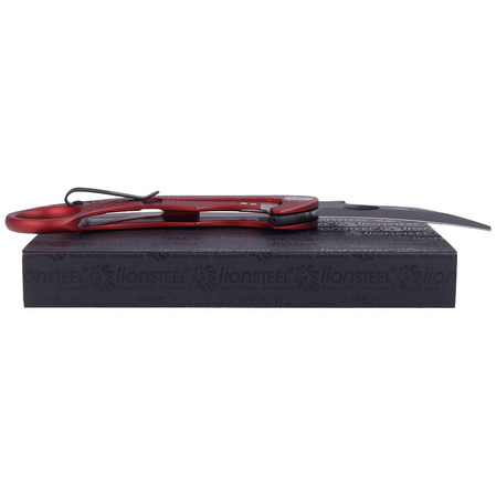 LionSteel L.E.One Knife Red Aluminum, Chemical Black MagnaCut by Emerson Design (LE1 A RB)