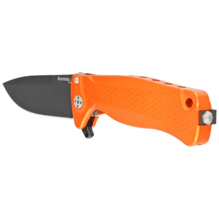 LionSteel SR22A Orange Aluminum, Black Sleipner by Molletta Knife (SR22A OB)
