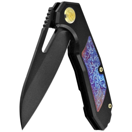 Nóż składany Kubey KB Knives Vagrant Black Titanium/Timascus, Black DLC CPM S35V by Maksim Tkachuk (KB284I)