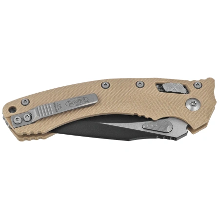 Microtech Amphibian Ram-Lok S/E Knife Fluted Tan G10, Black P/S M390MK by Tony Marfione (137RL-2FLGTTA)