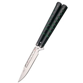 Nóż motylkowy Third Decor Habitat Balisong Black/Green Stainless Steel, Satin (16071V)