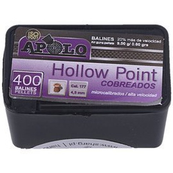 Apolo Hollow Point Copper AirGun Pellets .177/4.5 mm, 400 pcs 0.60g/9.0gr (19990)