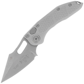 Microtech Stitch S/E-A Automatic Knife Natural Clear Aluminum, Apocalyptic M390MK by Borka Blades and Tony Marfione (169-10APNC)