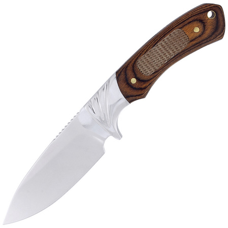 Martinez Albainox Brown Micarta Hunting Knife, Mirror Finish (32272)