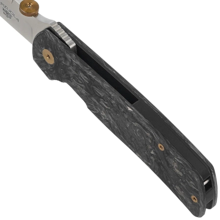 Fox Original Gangster LE No 331/350 Dark Matter Fat Carbon, Satin Elmax by Bob Terzuola Knife (FX-ATC-OG01 CFMC)