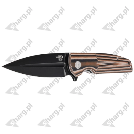 Nóż składany Bestech Fin Black / Orange / Beige G10, Black Stonewashed 14C28N (BG34C-3)