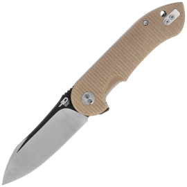 Nóż składany Bestech Torpedo Beige G10, Black Stonewashed / Satin D2 (BG17B-2)