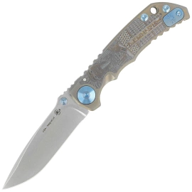 Nóż składany Spartan Blades Harsey Folder King Tut Bronze Titanium, Blue HW, Stonewashed MagnaCut by William W. Harsey (SF5KTUT)