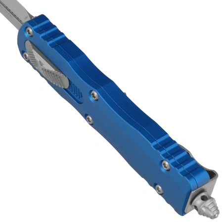 Microtech Dirac D/E OTF Knife Blue Aluminum, Stonewashed M390 by Tony Marfione (225-10BL)