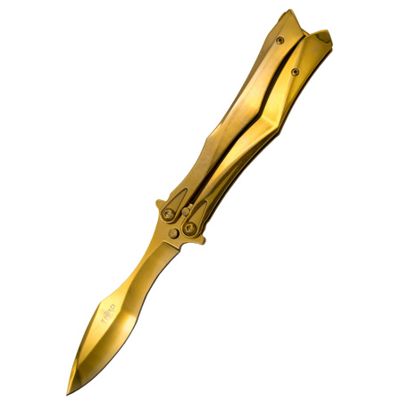 Nóż motylkowy Third Decor Habitat Balisong Gold Titanium Stainless Steel, Gold Titanium 420 (K2818D)