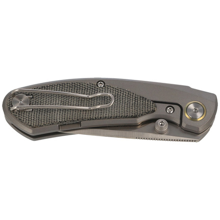 Bestech Lito Knife Grey Titanium / Black Canvas Micarta, Satin M390 by Ostap Hel (BT2307A)