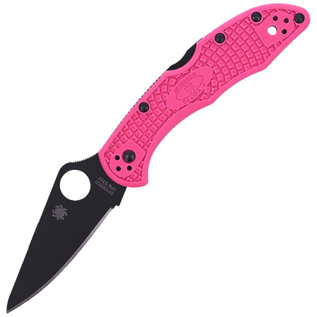 Spyderco Delica 4 FRN Pink, Black Blade Plain CPMS30V knife (C11FPPNS30VBK)