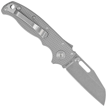 Demko AD20.5 Shark Foot Knife Milled Titanium, Stonewashed CPM 20CV by Andrew Demko (205-20CV-TI-TEX-SF)