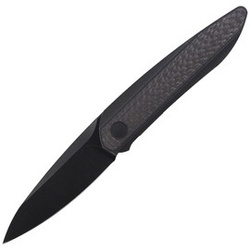 WE Knife Black Void Opus Black Titanium / Carbon Fiber, Black Stonewashed CPM 20CV by Justin Lundquist (2010V-1)