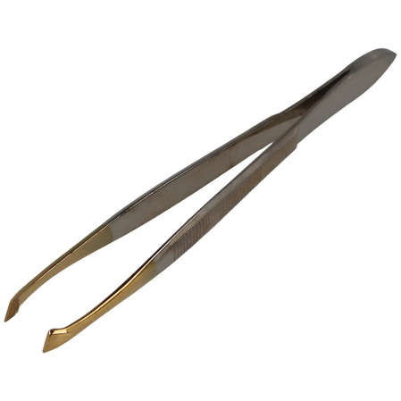 Filax Solingen Slant / Slant Tweezer, Gilded 95mm (207G SL 3 3/4)