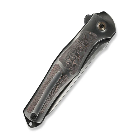 Nóż składany WeKnife 702XI LE No 145/150 Gray Integral Titanium/Copper Foil Carbon Fiber, Polished Gray M390 (WE07B-3)