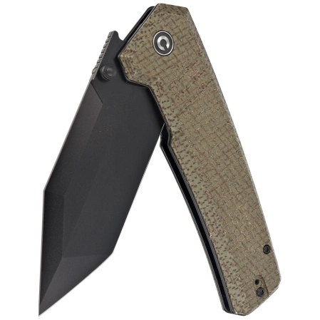 Nóż składany Civivi Bhaltair Green Burlap Micarta, Black 14C28N (C23024-3)