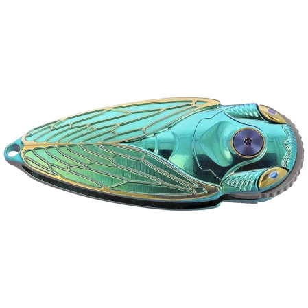 Rike Knife RK Cicada-GG Green / Gold Titanium, Bead Blasted M390