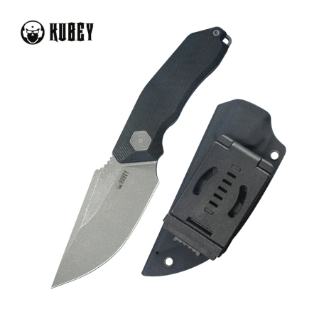 Nóż Kubey Basilisk Black G10, Stonewashed 14C28N by Damned Designs (KU381A)
