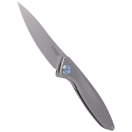 Kubey Pike Knife Gray Titanium, Sandblasted CPM 20CV by Parsons Bladeworks (KB2103A)