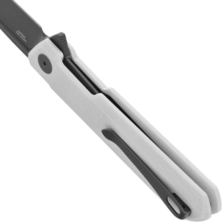 Nóż składany Bestechman Dundee Sheepfoot White G10, Grey PVD D2 by Ostap Hel (BMK09D)