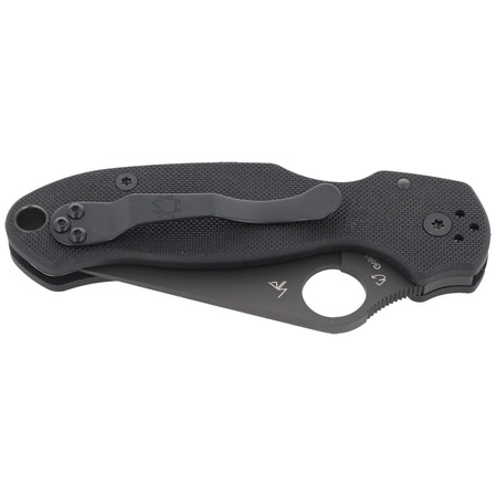Spyderco Para 3 G-10 Black / Black Blade PlainEdge Knife (C223GPBK)