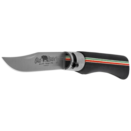 Antonini Old Bear World Italy L Knife Laminated Black Wood, Satin W.1.4060 Nitrogen (9307/21_MTK)