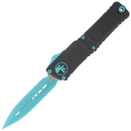 Nóż automatyczny OTF Microtech Combat Troodon D/E Gen III Black Aluminium, Turquoise M390MK by Tony Marfione (1142-1TQSK)