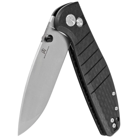 Bestechman Knife Goodboy Black Shredded G10, Stonewashed/Satin D2 by Keanu Alfaro (BMK04K)