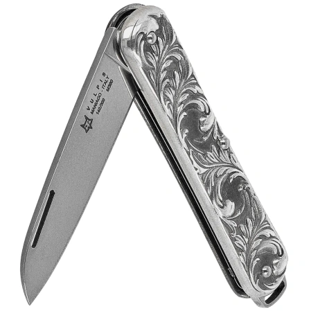 Fox Vulpis LE No 140/300 Pocket Knife Sterling Silver 925, Polished M390 (FX-VP130 AG)