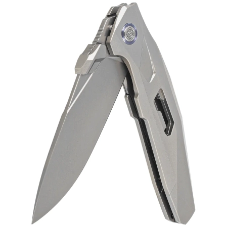 Nóż składany RikeKnife Shadow Clip Point Gray Titanium, Satin M390 (RK-Shadow-S-P)