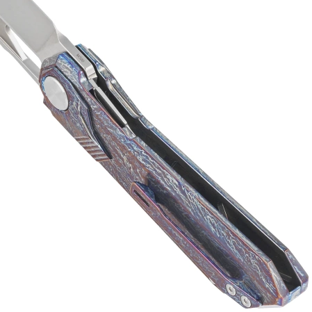 Remette RT-Peregrine Falcon Knife Thunder Lightning Titanium, Hand Grinding Pearlescent M390 (RTT1-T)