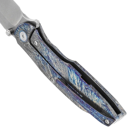 Nóż składany Remette RT-Cool Whale Lightning Pattern Titanium, Manual Fine Grinding Pearlescent M390 (RTCL-T3)