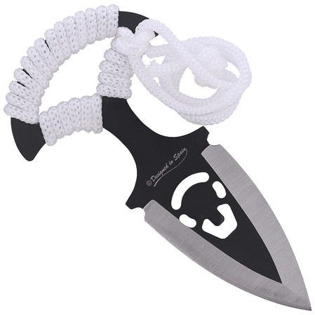 Nóż Martinez Albainox Skull Push Dagger White Cord, Black/Satin 3Cr13Mov (32452)