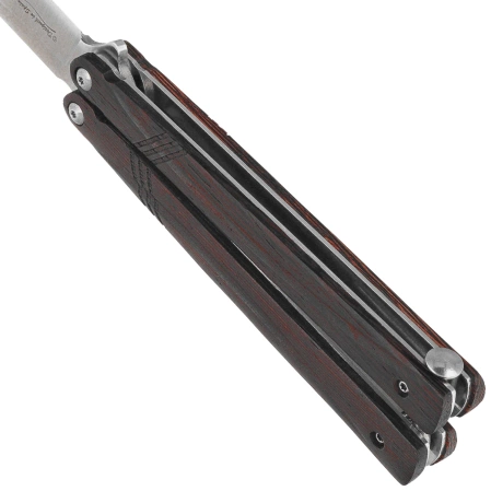 Nóż motylek Martinez Albainox Balisong Fine Wood, Satin 3Cr13Mov (02254)