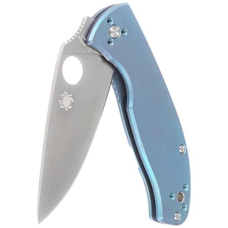 Spyderco Tenacious R.I.L. Blue Titanium, Satin 8Cr13MoV by Eric Glesser (C122TIBLP)