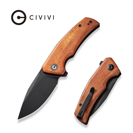 Civivi Regulatron Guibourtia Wood, Black Stonewashed Nitro-V Knife (C23006-3)