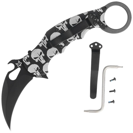 Nóż składany FOX The End Karambit Black Aluminium, Black N690Co (FX-599 ALB-5)