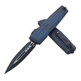 Nóż automatyczny OTF Microtech Luminary ZBP D/E Signature Weathered Blue Aluminium, Weathered Blue M390MK by Tony Marfione (1270-1WBLS)