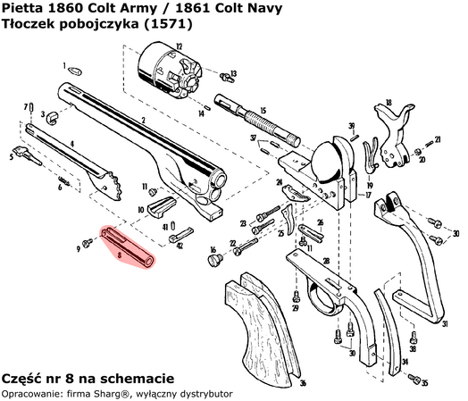 Piston of the aftermarket Pietta 1860 Colt Army revolver .44 (1571)