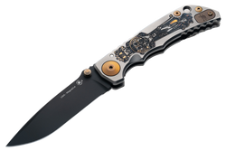 Spartan Blades Harsey Folder ''Crusaform'' Titanium, Black MagnaCut by William W. Harsey (SF5 Custom Crusaform)