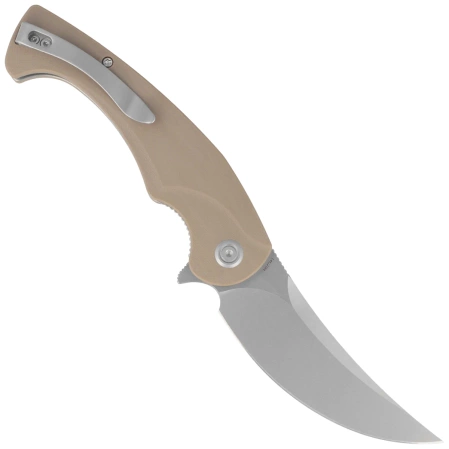 Nóż składany Kubey Scimitar Tan G10, Beadblasted 14C28N (KU173M)