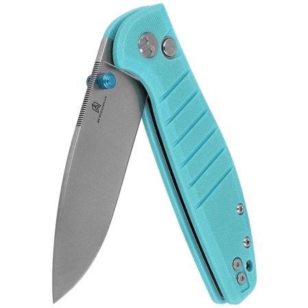 Bestechman Goodboy Jr. Knife Light Blue G10, Satin/Stonewashed D2 by Keanu Alfaro (BMK10B)