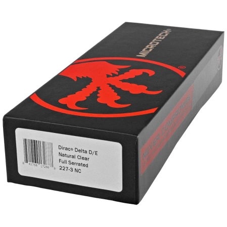 Microtech Dirac Delta D/E OTF Knife Natural Clear Aluminum, Black F/S M390 by Tony Marfione (227-3NC)