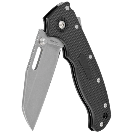 Nóż składany Demko AD20.5 Shark Foot Black Grivory, Stonewashed D2 by Andrew Demko (205-BLK-D2-EP)