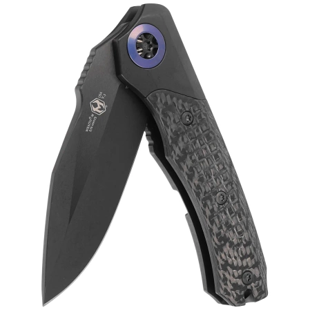 Nóż składany Heretic Wraith-M DP Flipper Battleworn DLC Titanium/Carbon Fiber, Battleworn DLC MagnaCut by Tony Marfione Jr.