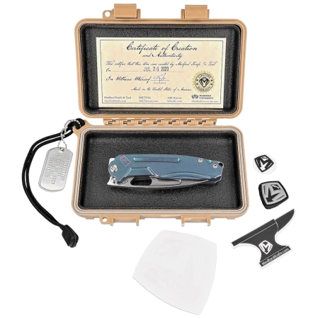 Medford Infraction Knife Teal/Violet Multietch Titanium, Tumbled S45VN by Greg Medford