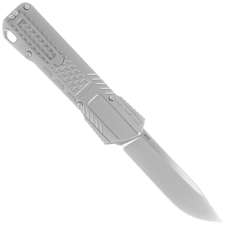 Remette Sharp Leopard Gravity Knife Gray Titanium, Hand Grinding Pearlescent M390 (RTSLA)
