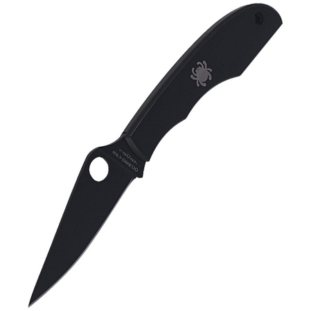 Spyderco Grasshopper Black / Black Blade Plain Knife (C138BKP)